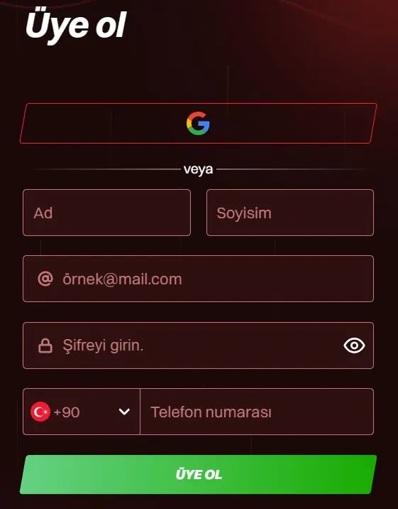 alev casino'ya kayıt